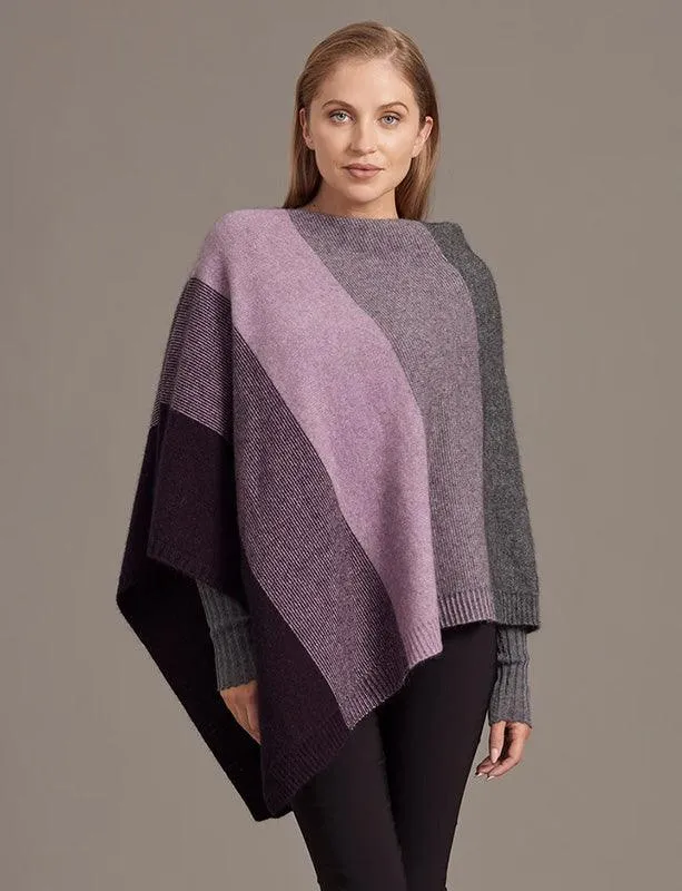 Cosy Colourful Merino Possum Silk Ombre Poncho