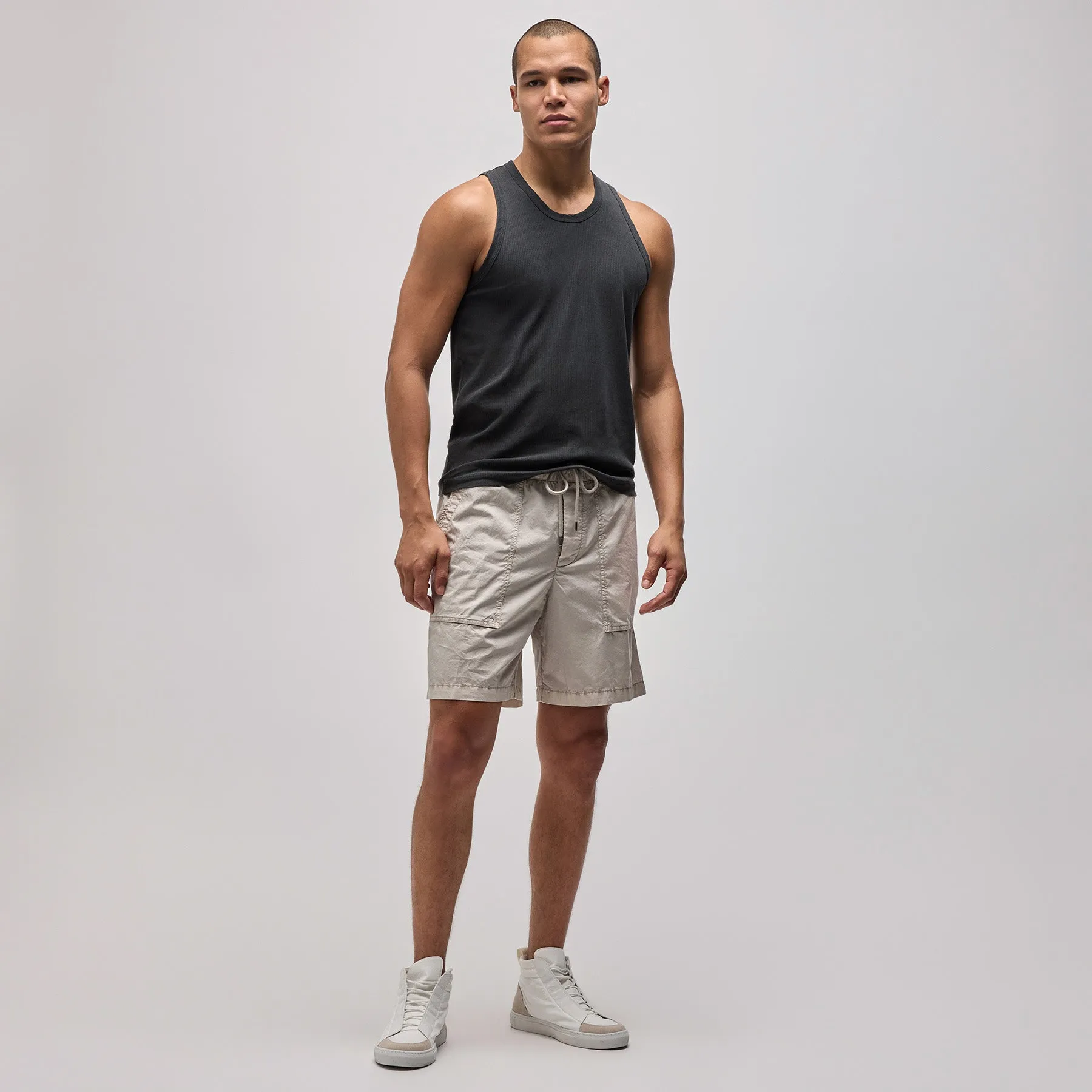 Cotton Poplin Cargo Short - Salt Pigment