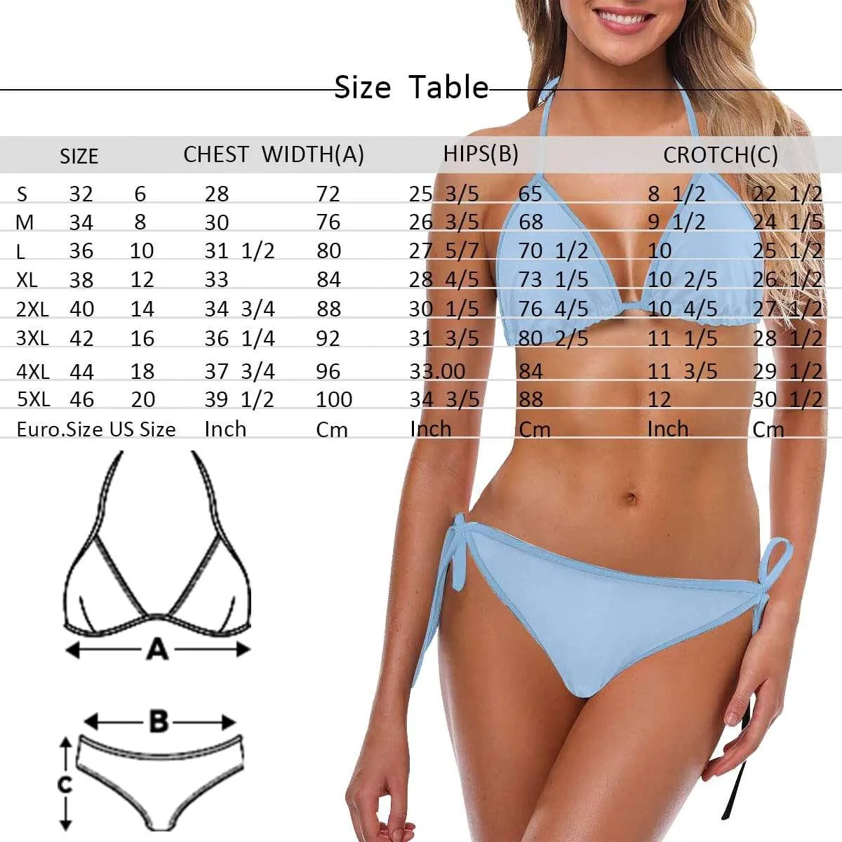 Custom Boyfriend Face String Halter Tie Side Low Waisted Triangle Bikini Personalized Bathing Suit Women's Two Piece Swimsuit Summer Beach Pool Outfits