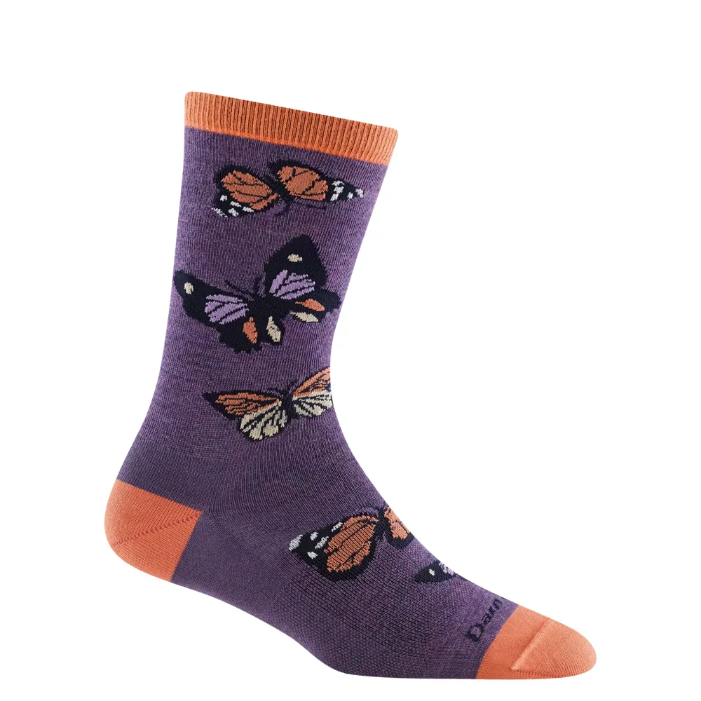 Darn Tough Women's Flutter Crew Lightweight Lifestyle Sock in Plum