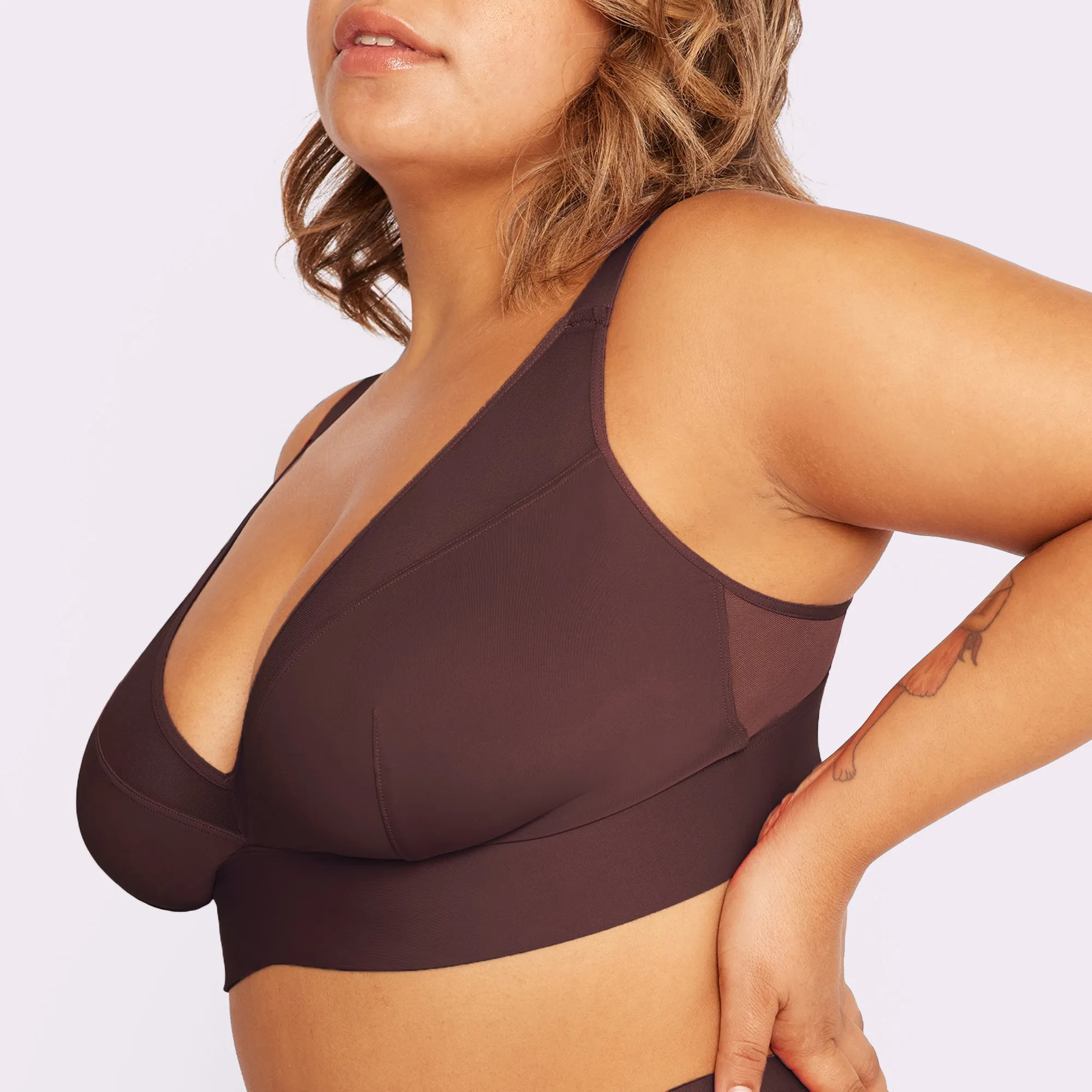 Dream Mesh Plunge Bralette | Ultra-Soft Re:Play | Archive (Fudge)