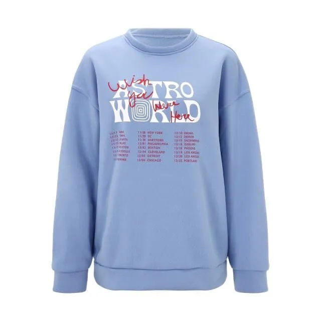 DressBetty - Thick Warm Sweatshirt Women Print Blue Sweatshirts Oversize Long Sleeve O Neck Loose Pullovers Female Tops