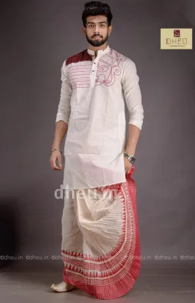 Durga -Designer Dhoti(Optional)-Kurta for Men