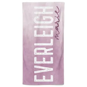 Dusty Purple Ombre Personalized Kids Beach Towel