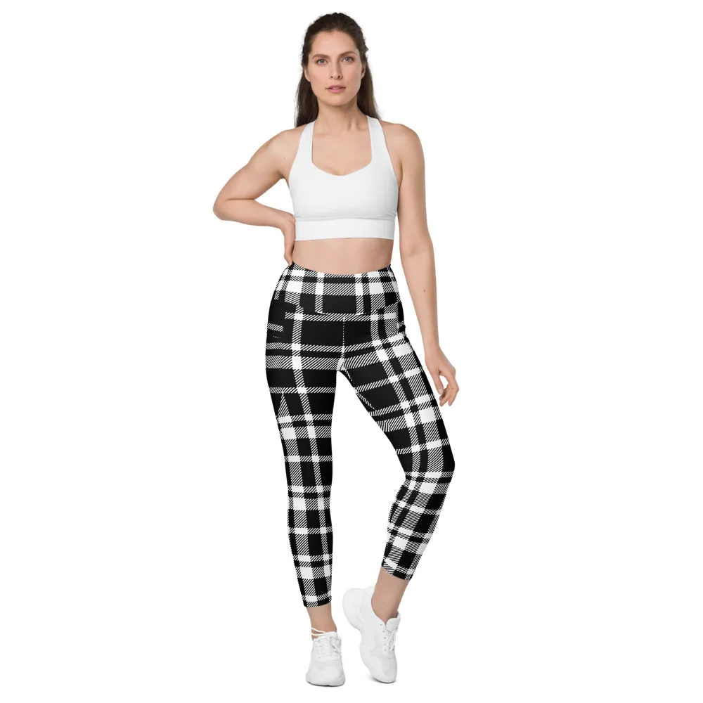 ELEVATED ESSENTIALS, THE PERFECT SIDE POCKET LEGGING BLACK CHECKS