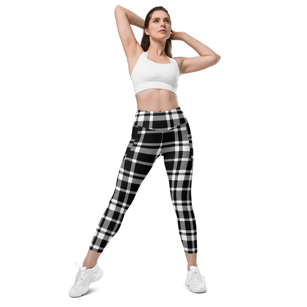 ELEVATED ESSENTIALS, THE PERFECT SIDE POCKET LEGGING BLACK CHECKS