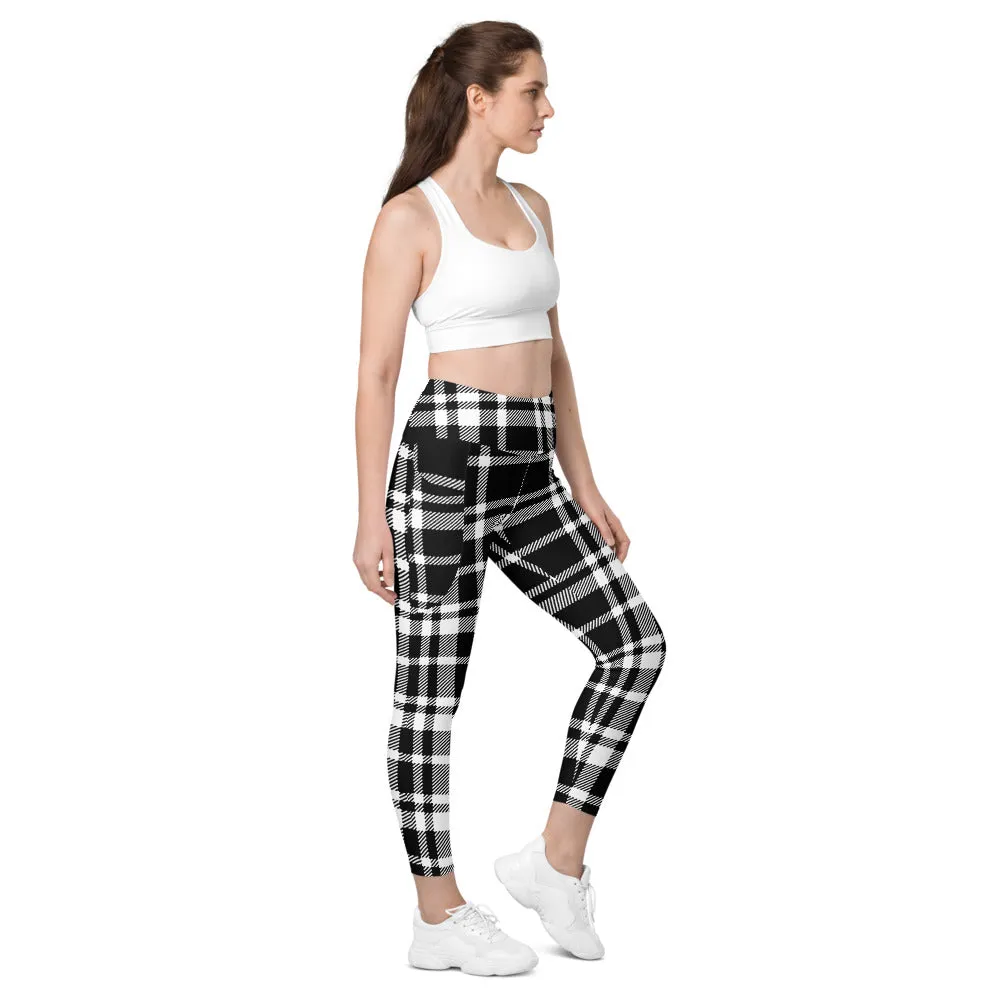 ELEVATED ESSENTIALS, THE PERFECT SIDE POCKET LEGGING BLACK CHECKS