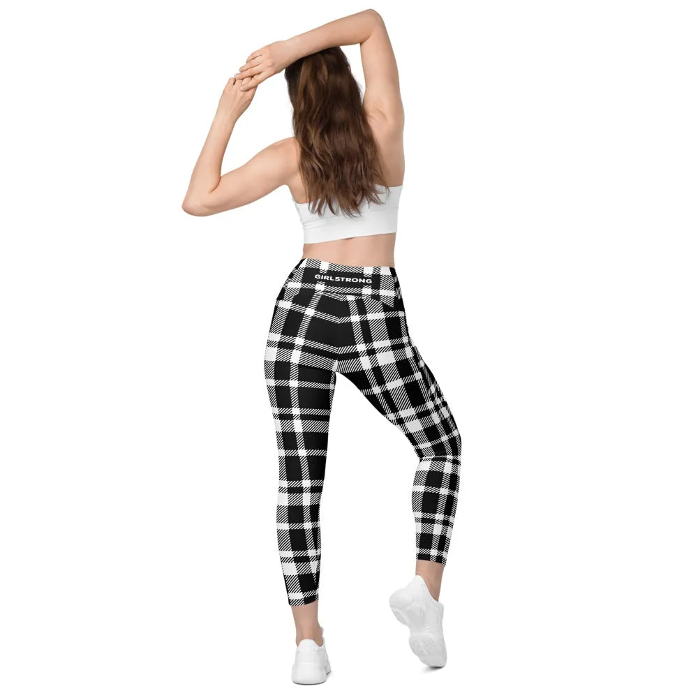 ELEVATED ESSENTIALS, THE PERFECT SIDE POCKET LEGGING BLACK CHECKS