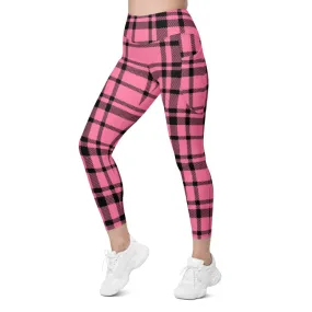 ELEVATED ESSENTIALS, THE PERFECT SIDE POCKET LEGGING HOT PINK CHECKS