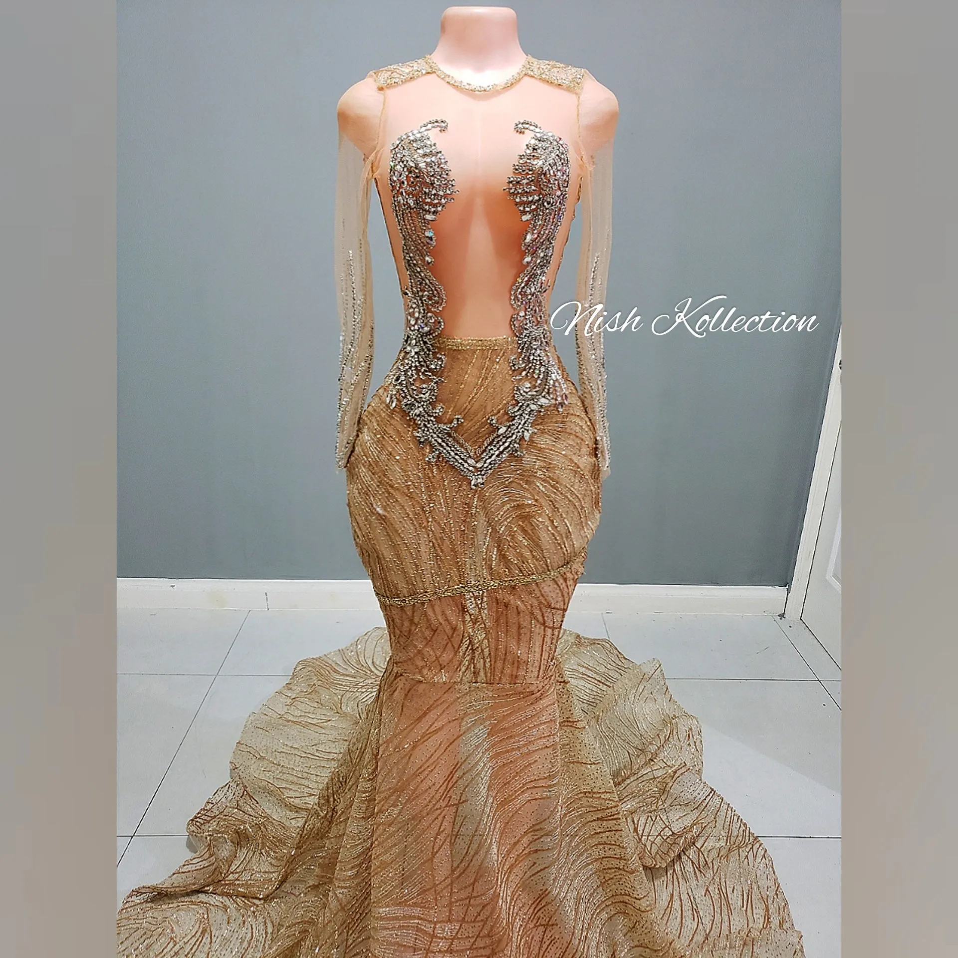 Ellocin Rhinestone Mermaid Gown