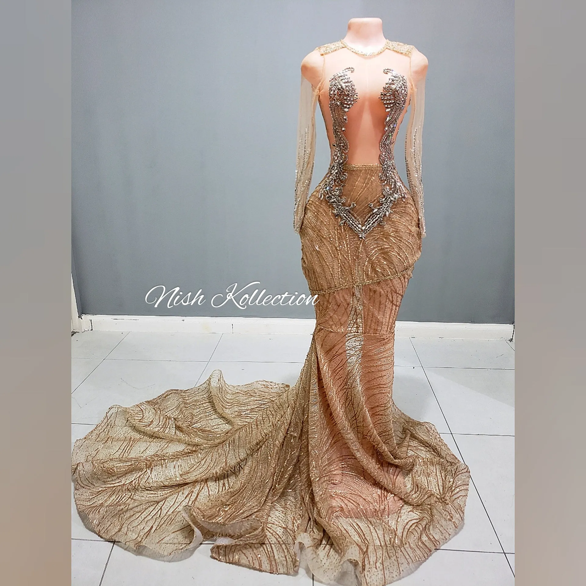 Ellocin Rhinestone Mermaid Gown