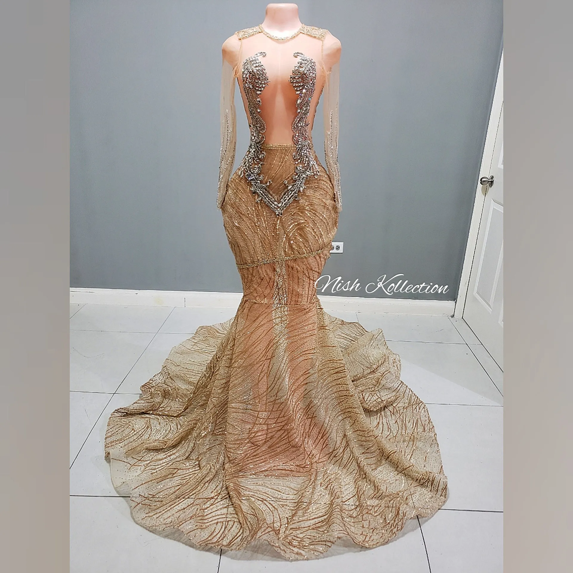 Ellocin Rhinestone Mermaid Gown