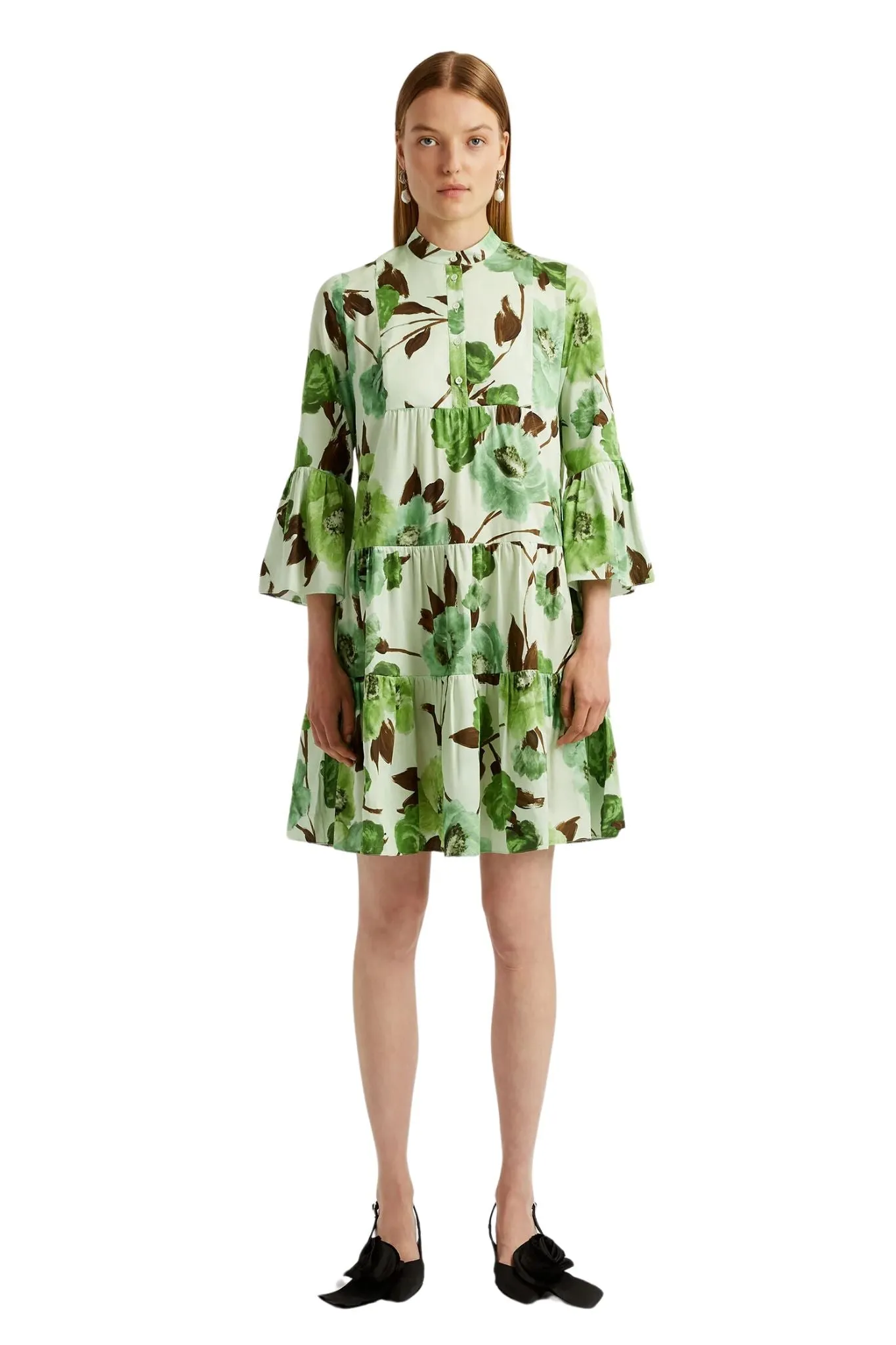 Erdem Tiered Hem Short Dress