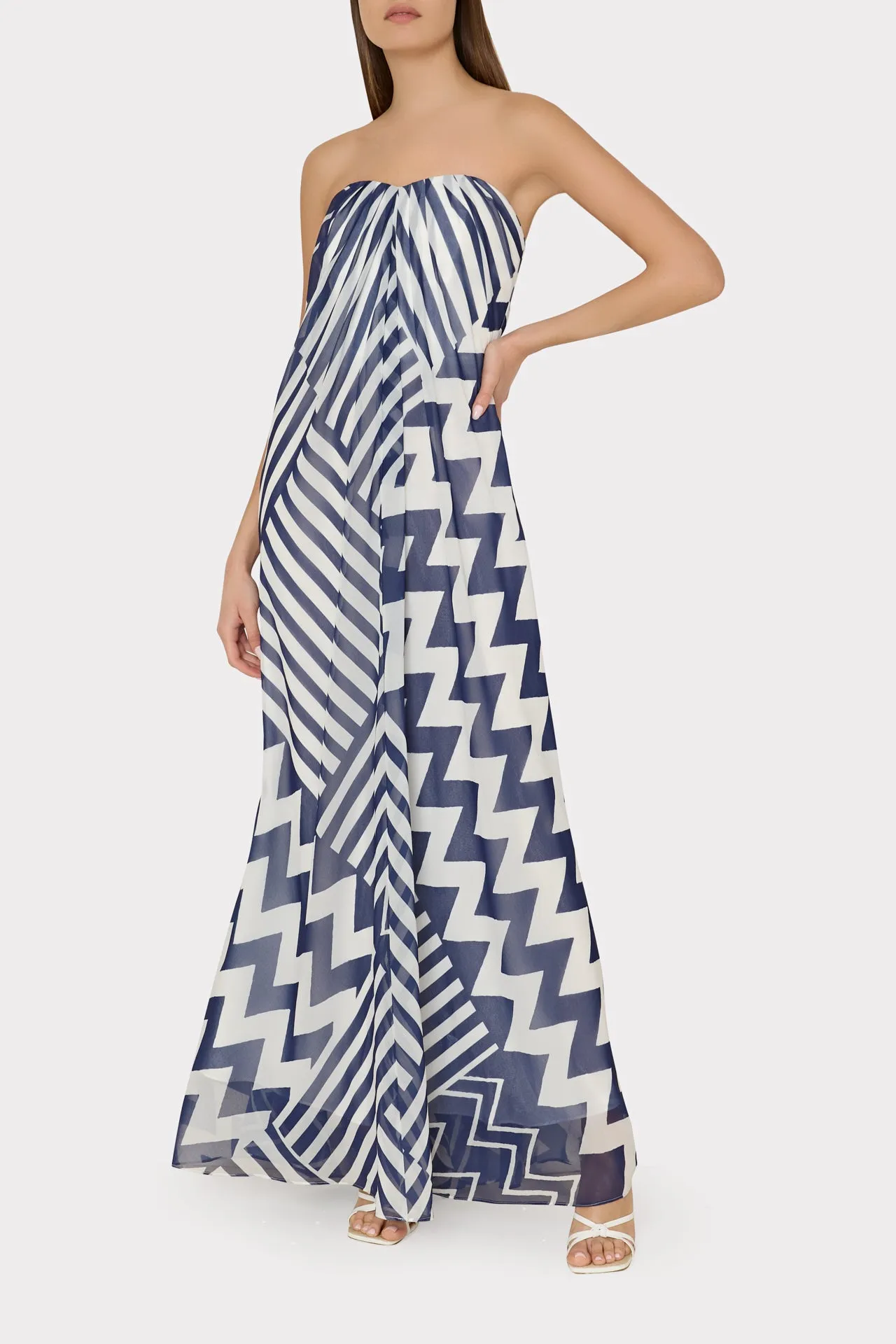 Erin Patchwork Chevron Maxi Dress