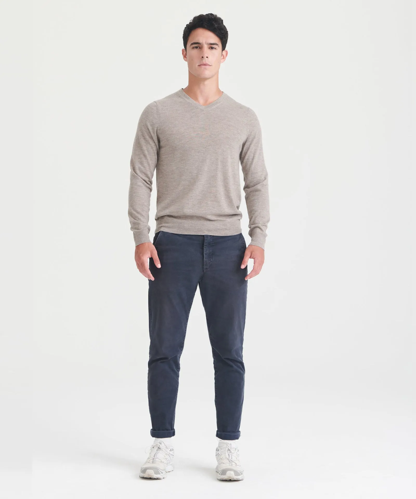 Fancy Cashmere Long Sleeve V-Neck