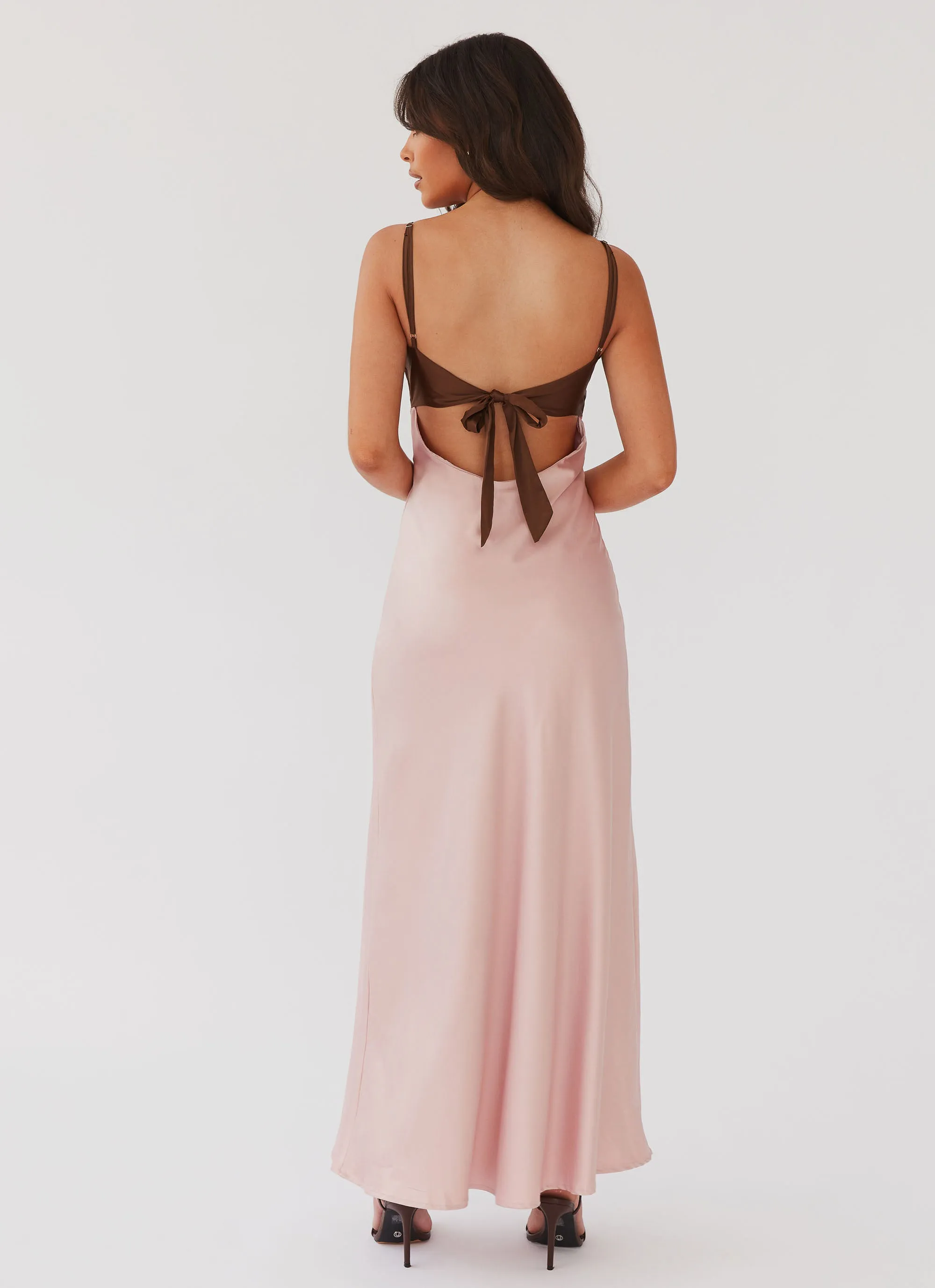 Flora Satin Maxi Dress - Blush Dreams