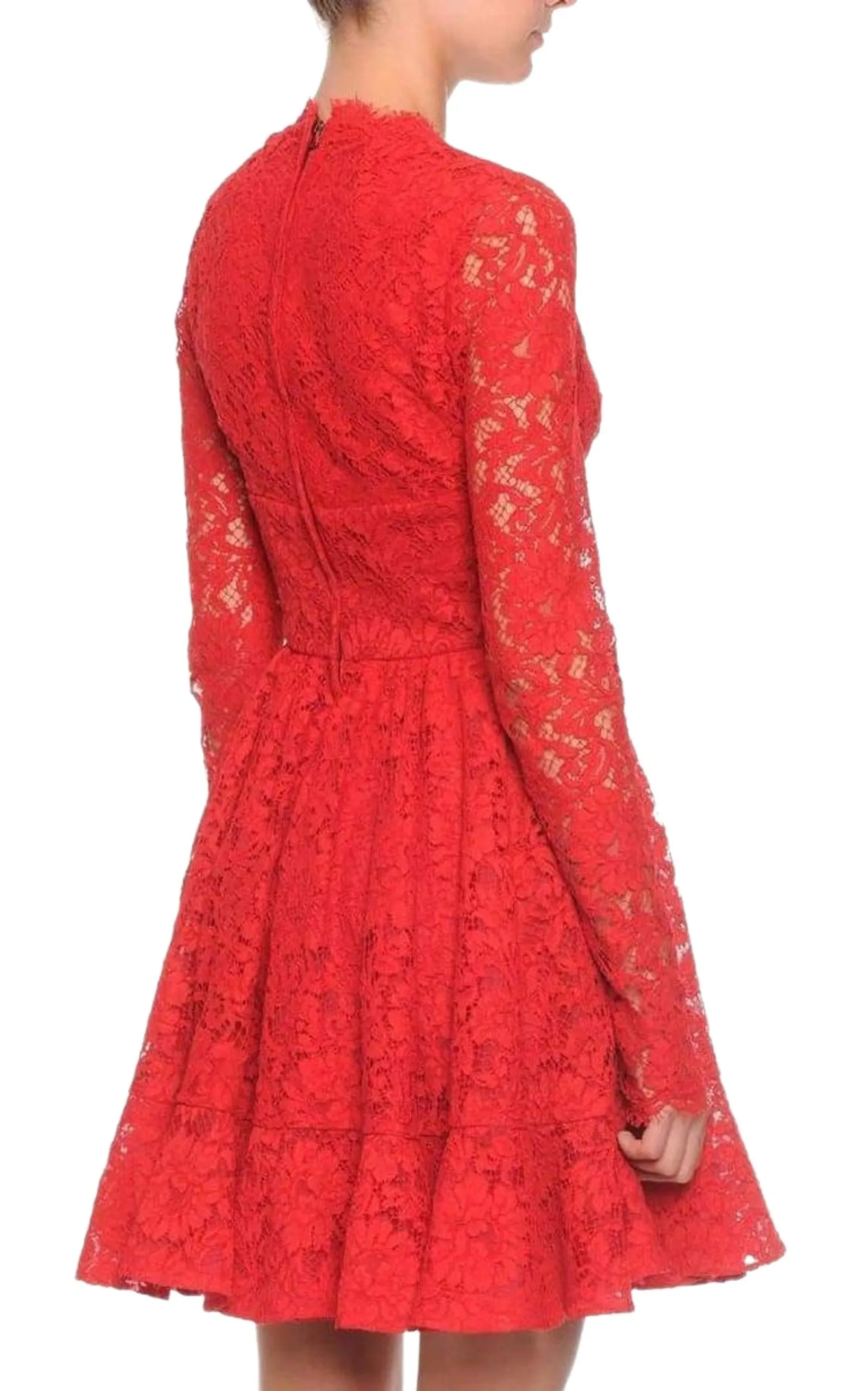 Floral-lace Flounce Dress