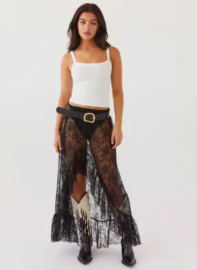 Florentina Lace Maxi Skirt - Black