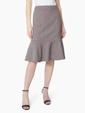 Flounce Hem Tweed Skirt