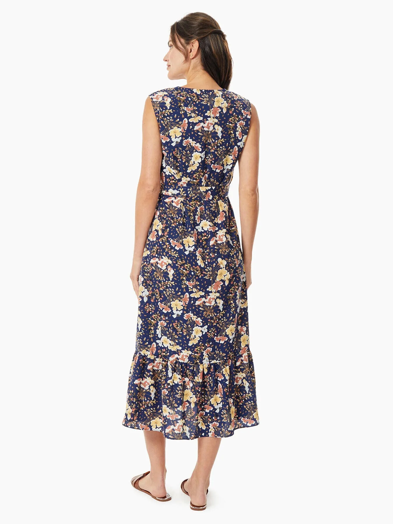 Flounce Hem Utility Midi Dress