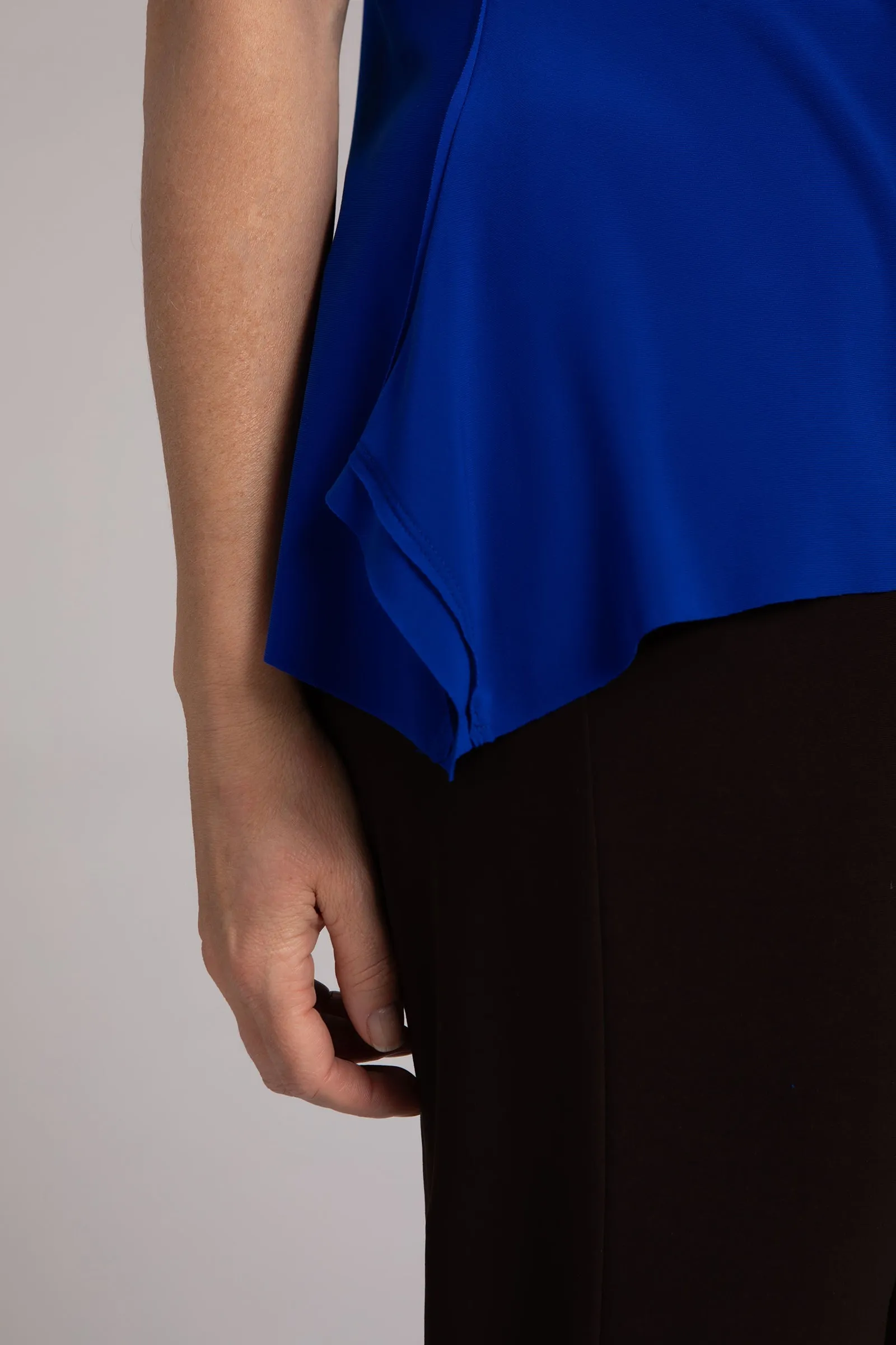 Flounce Muscle Top with Drop Hem | Lapis