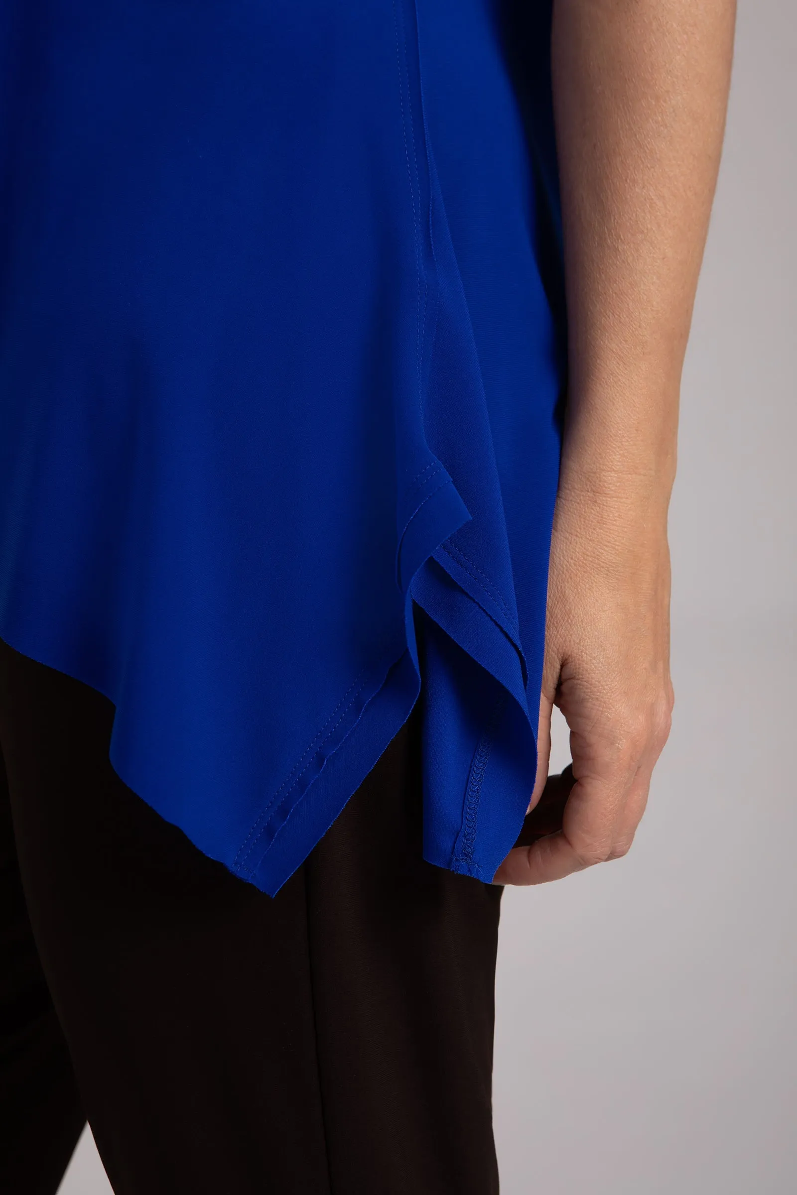 Flounce Muscle Top with Drop Hem | Lapis