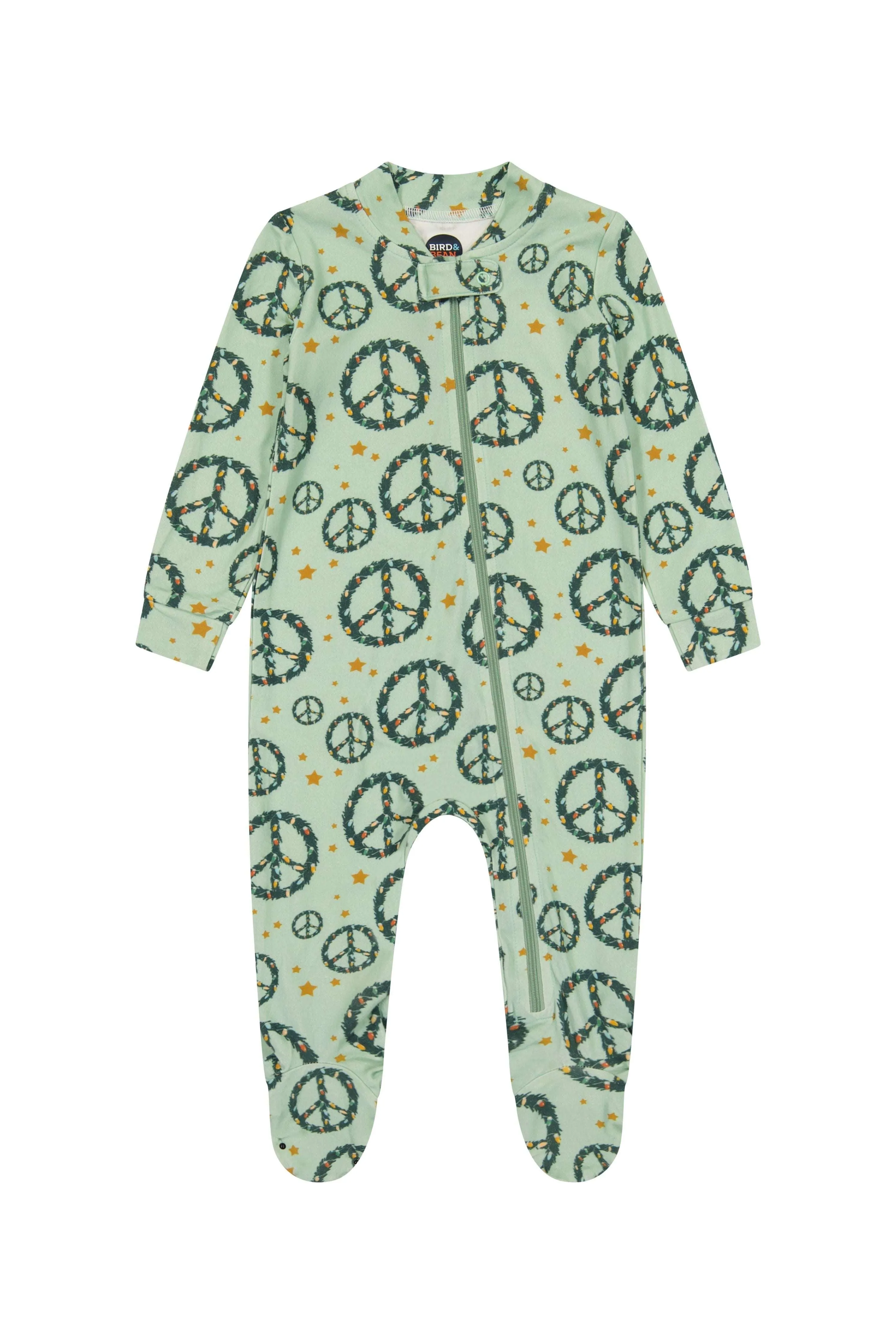 Footed Bamboo One Piece Zip Pajama | Peace   Joy