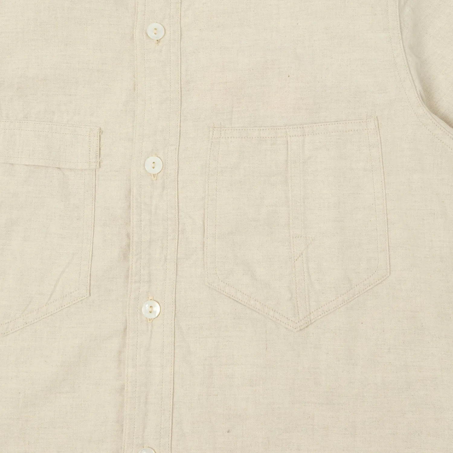 Freewheelers 'Big Bertha' S/S Work Shirt - Raw White