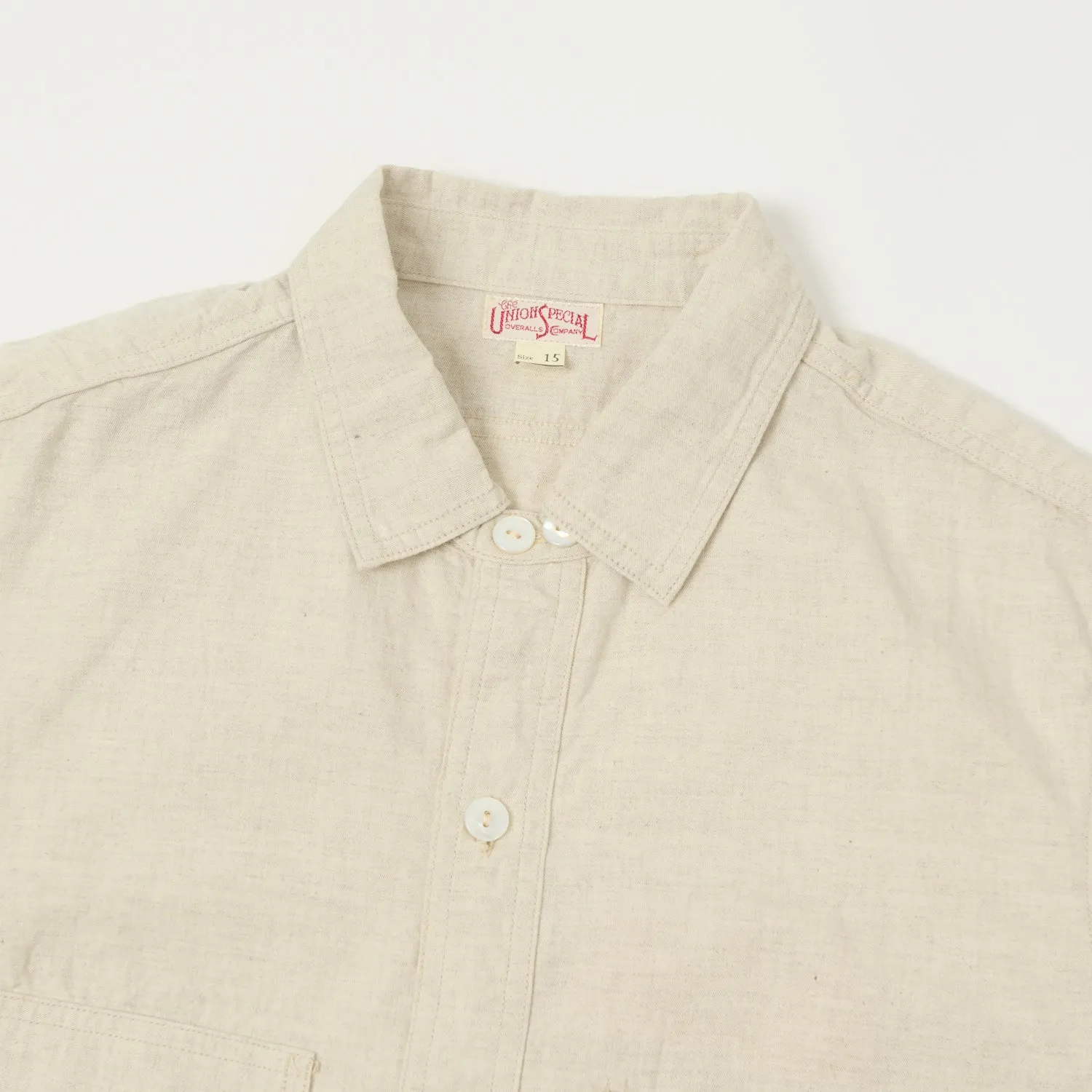 Freewheelers 'Big Bertha' S/S Work Shirt - Raw White