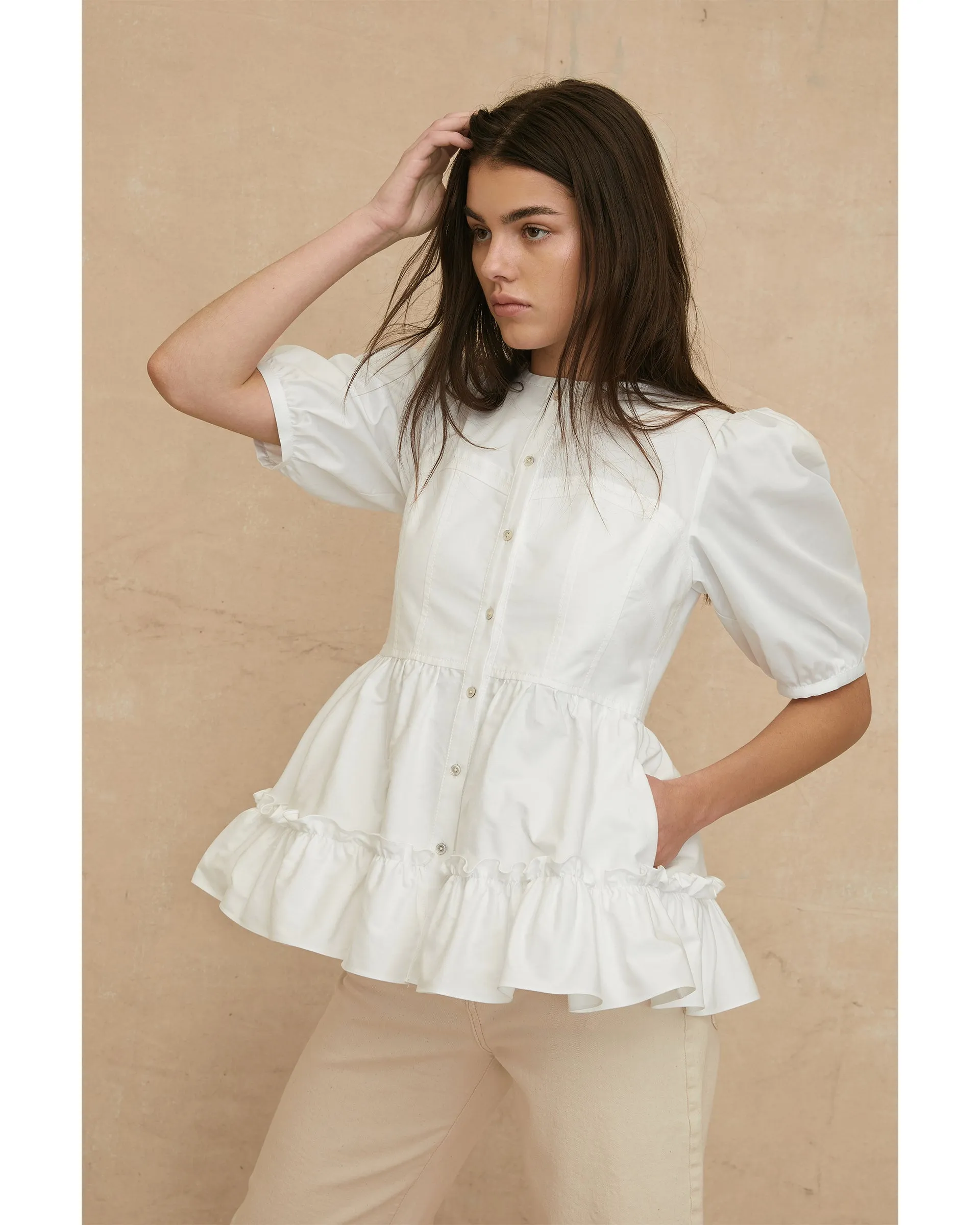 Freya Oxford Corset Seamed Blouse