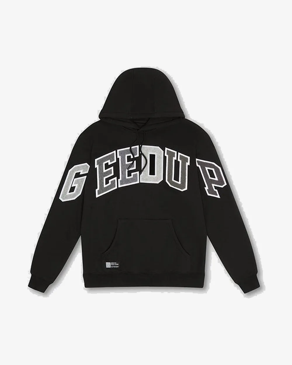 GEEDUP TEAM LOGO HOODIE BLACK GREY MONOCHROME