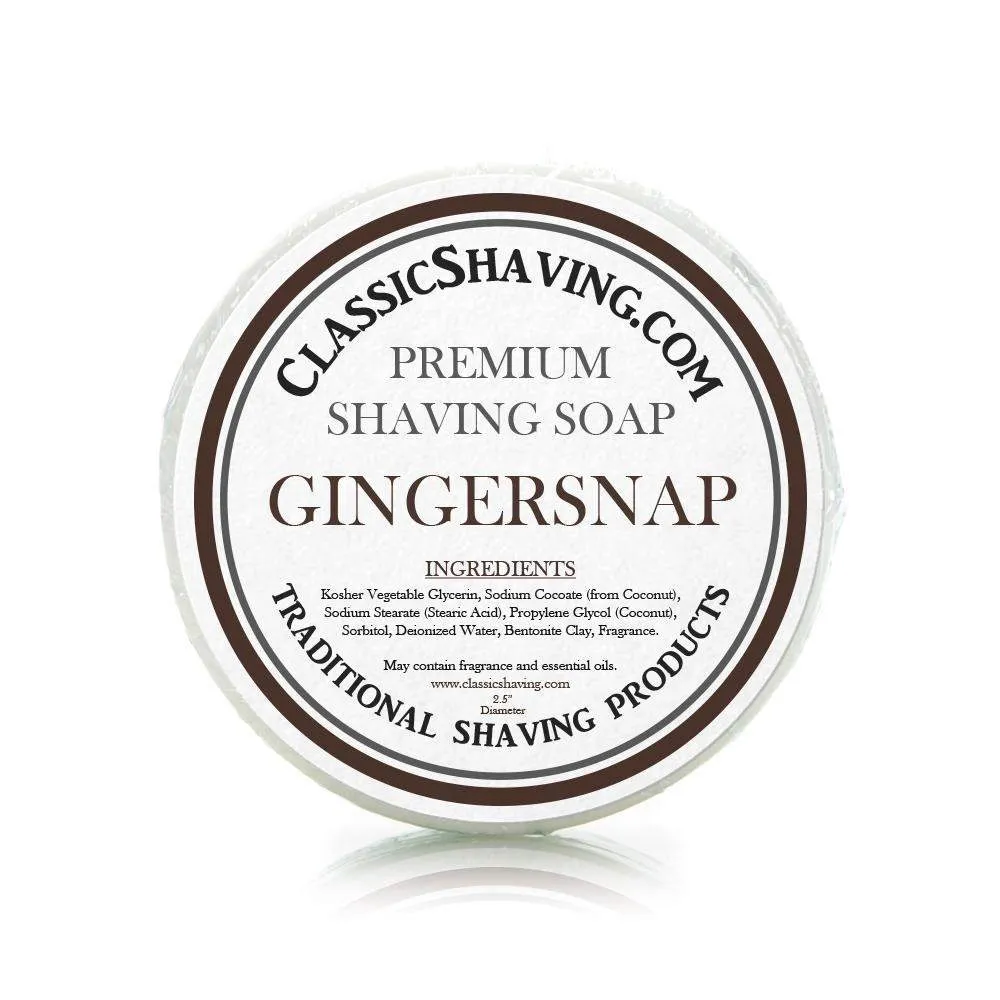 Gingersnap Scent - Classic Shaving Mug Soap - 2.5" Regular Size