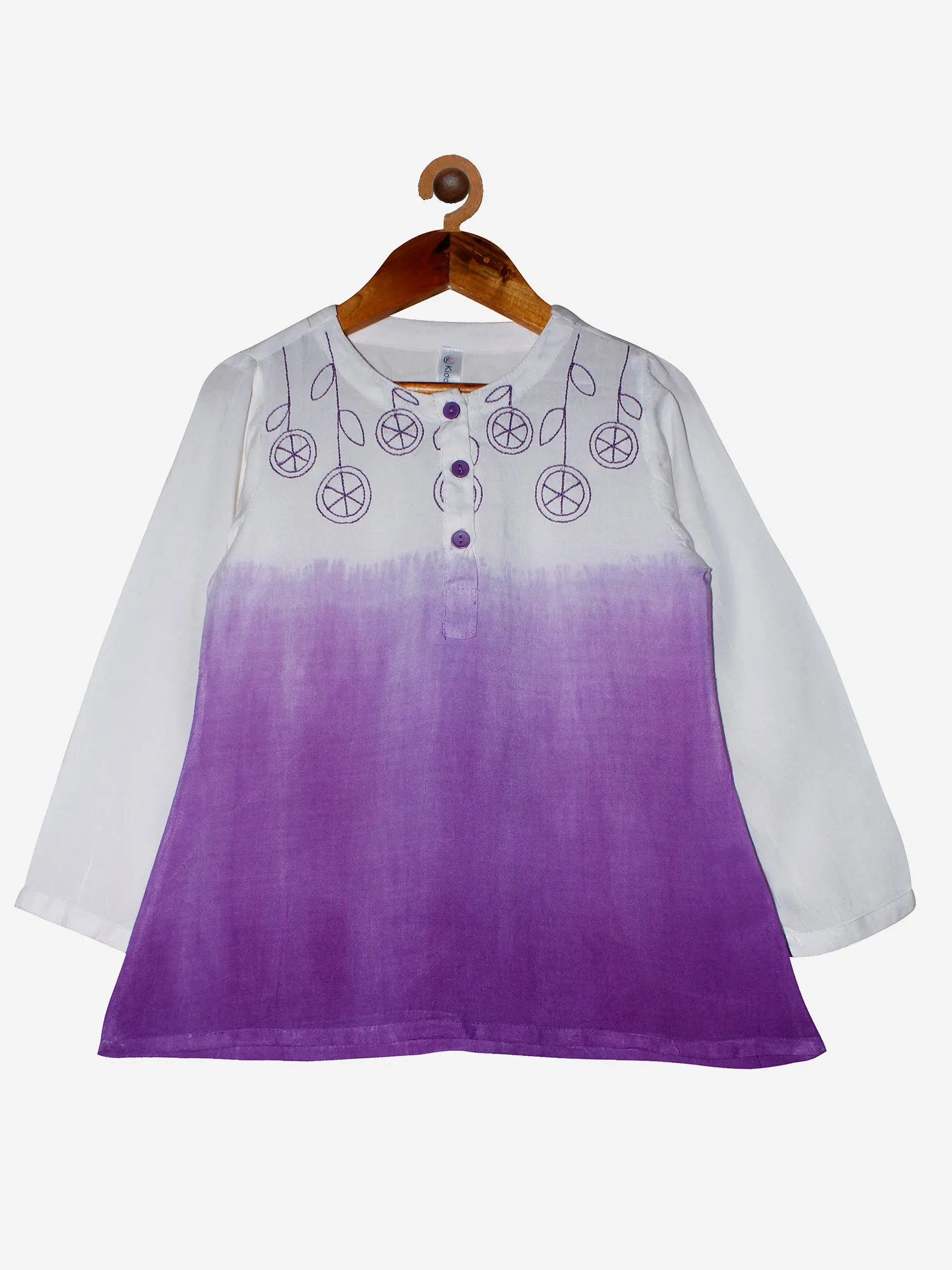 Girls 3/4th Rollup Sleeves Tie & Dye Kurti