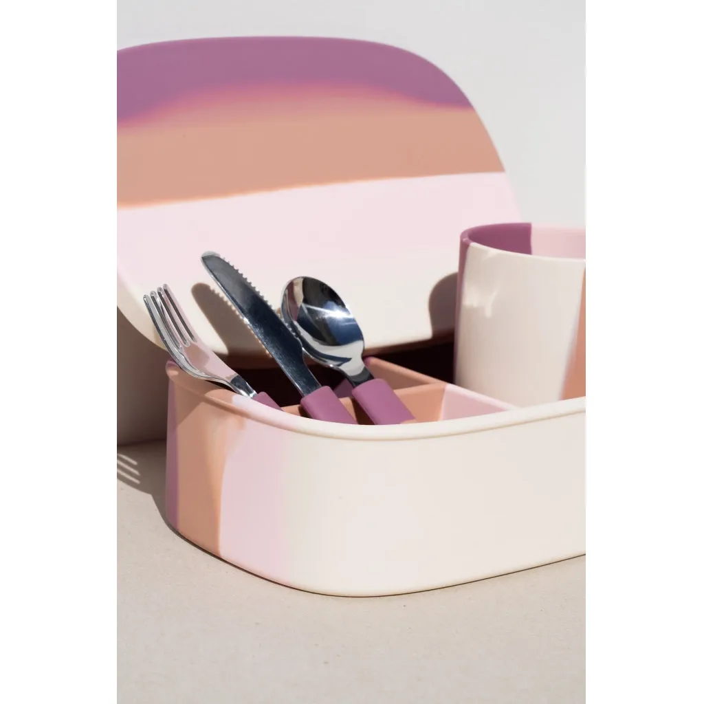 Grand Silicone Lunchbox | Color Splash Collection - Mauve Rose Ombre