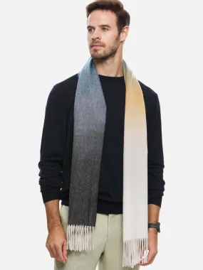 Gray Camel Ivory Ombre Mens Cashmere Scarf