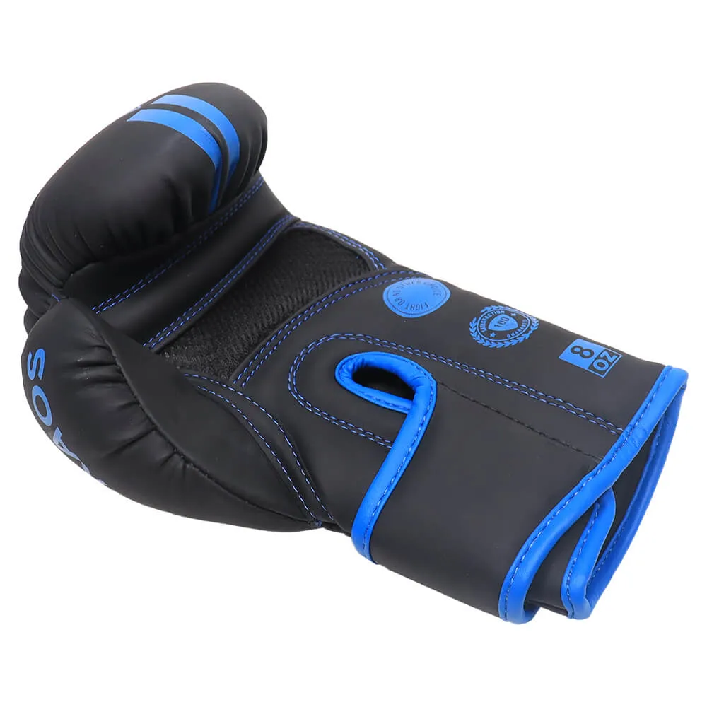 Hit Boxing Kaos PU Boxing Gloves (Black & Blue)