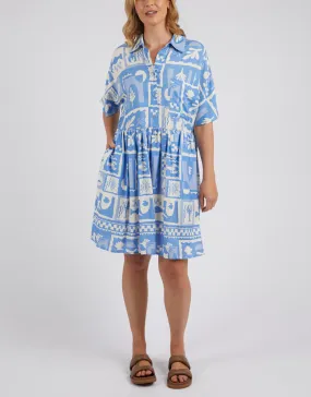 Holiday Sun Dress - Cerulean Holiday Print