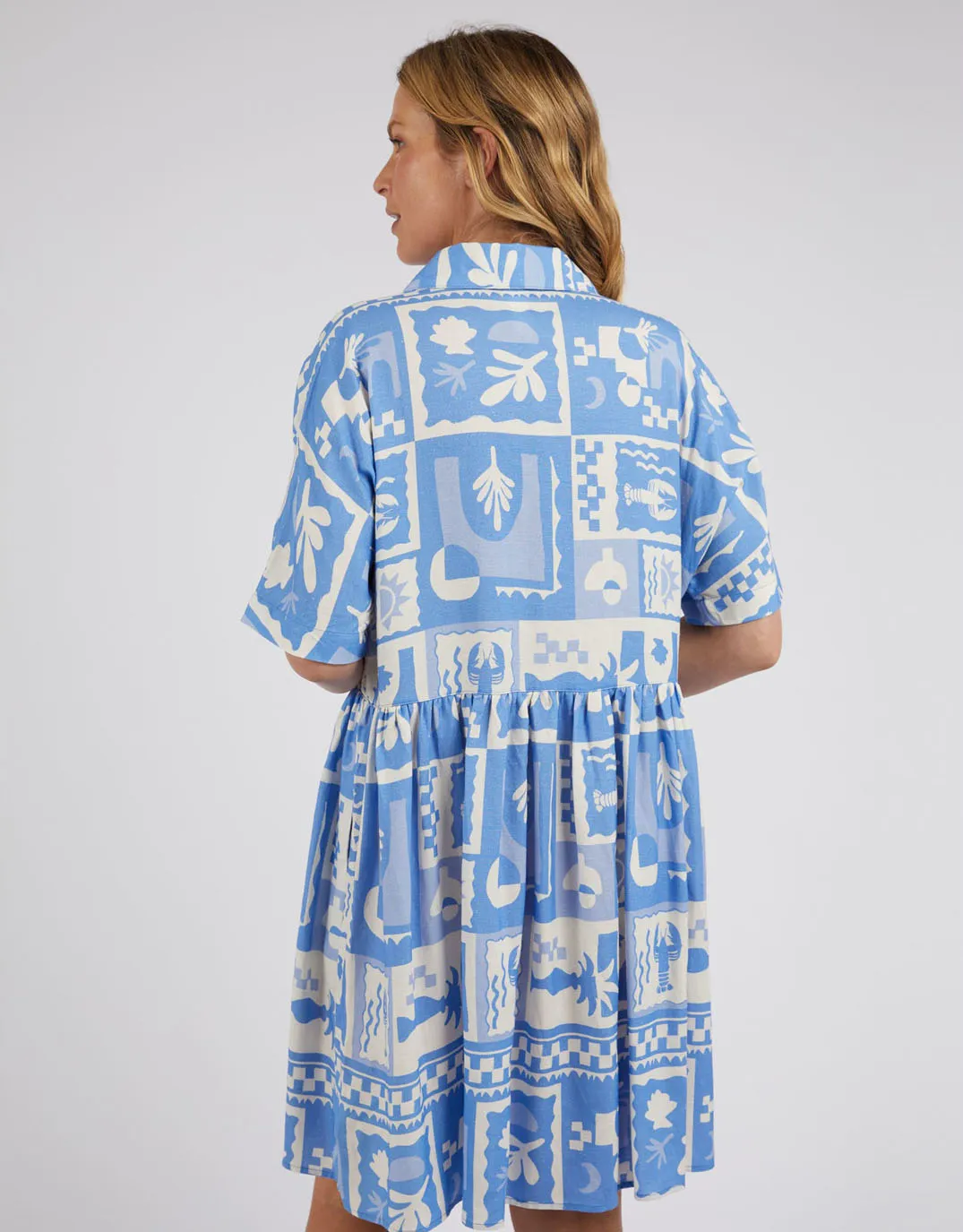 Holiday Sun Dress - Cerulean Holiday Print