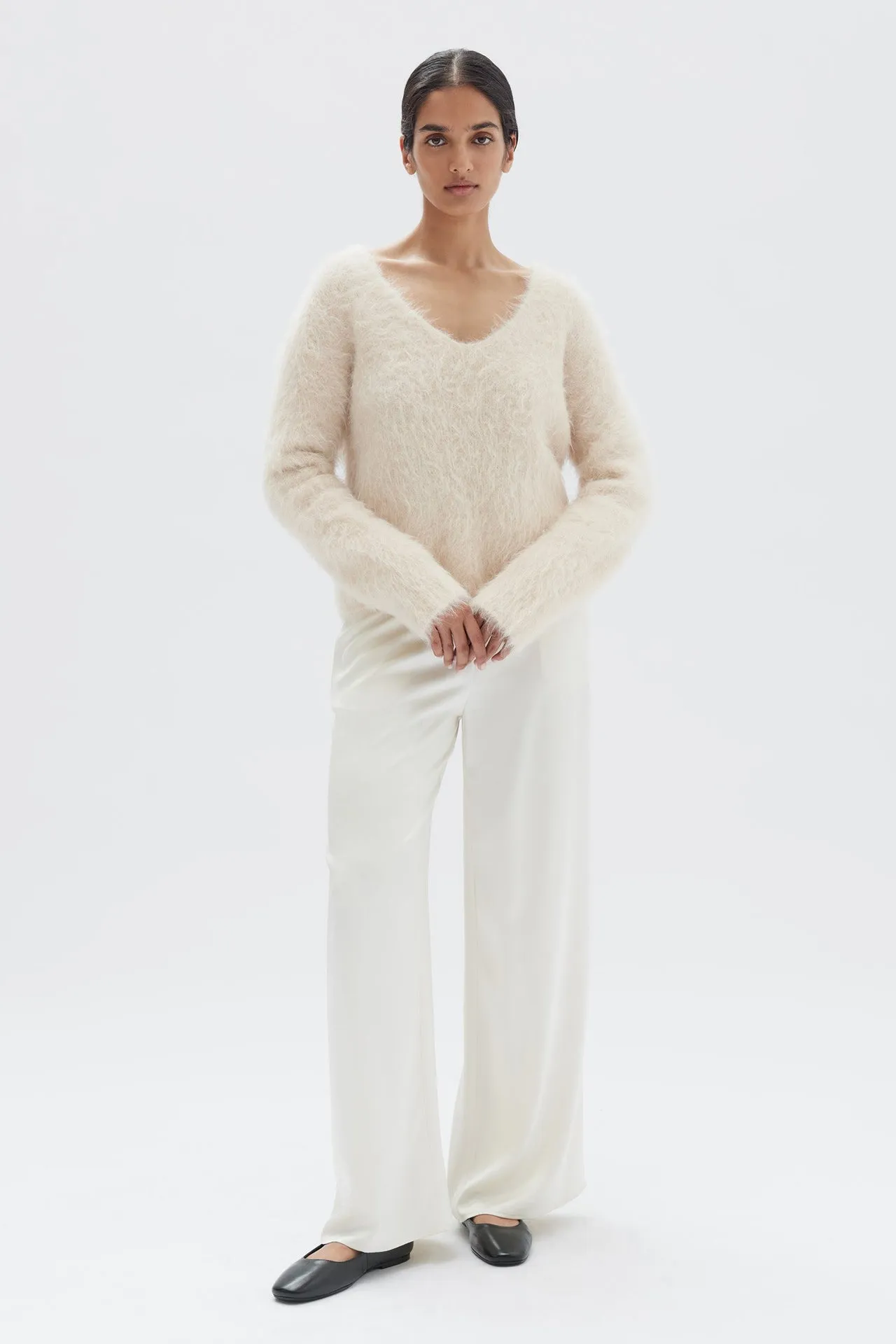 Hunter Alpaca V-Neck Knit | Cream