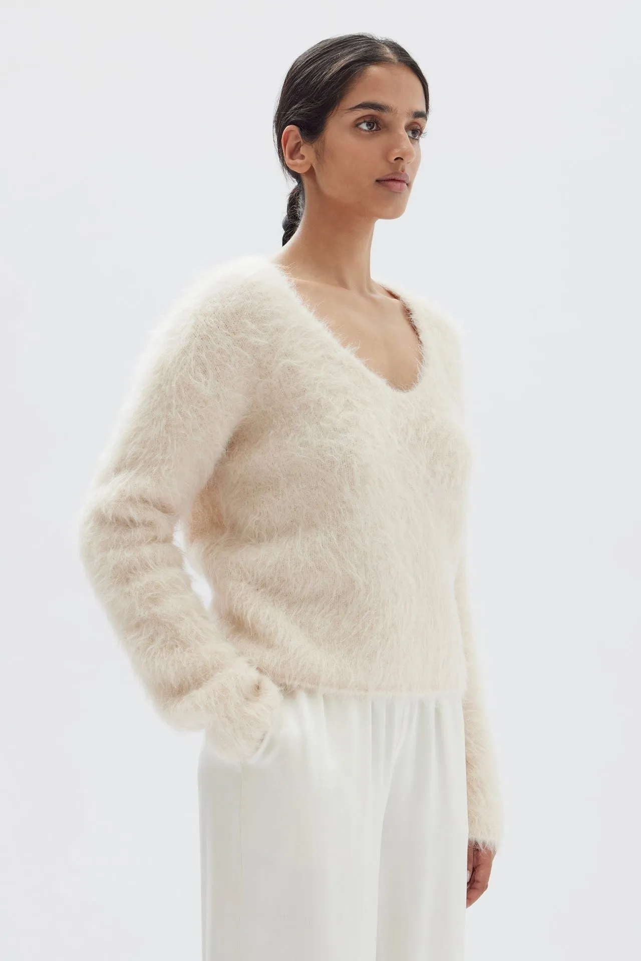 Hunter Alpaca V-Neck Knit | Cream