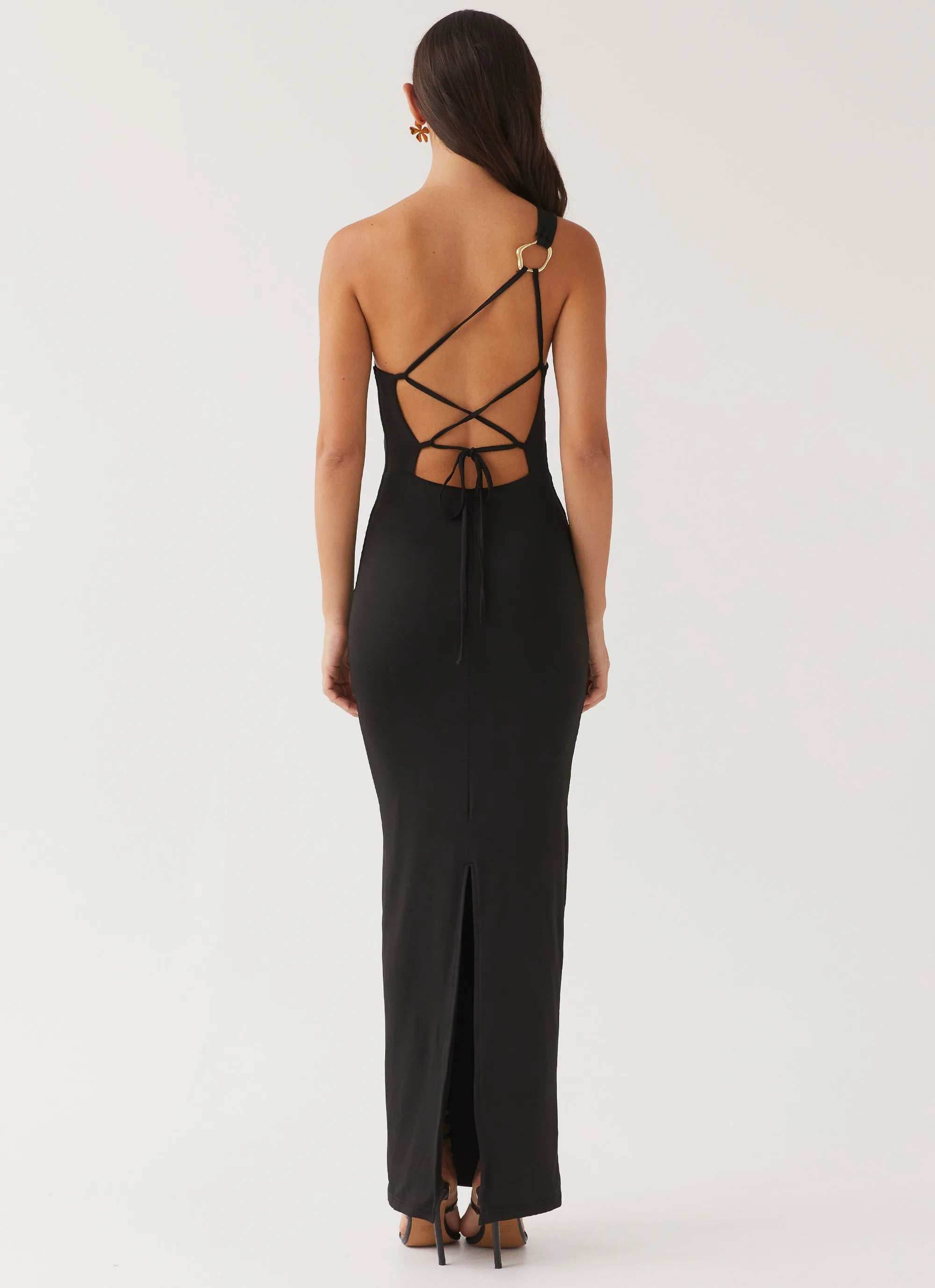 Iris Backless Maxi Dress - Black