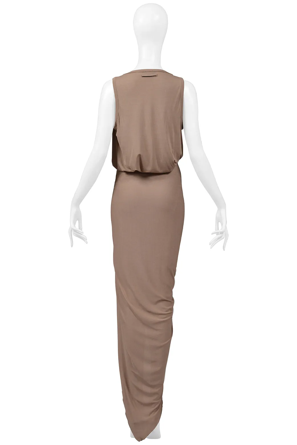 JEAN PAUL GAULTIER BEIGE DRAPED TOP AND SKIRT WITH DECORATIVE HARDWARE