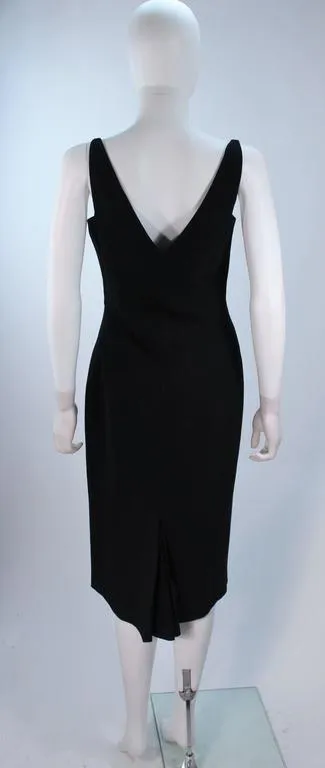 JOHN GALLIANO Black Asymmetrical Cocktail Dress Size 6