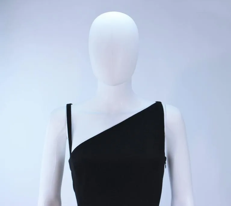 JOHN GALLIANO Black Asymmetrical Cocktail Dress Size 6