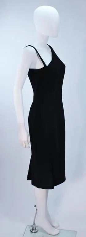 JOHN GALLIANO Black Asymmetrical Cocktail Dress Size 6