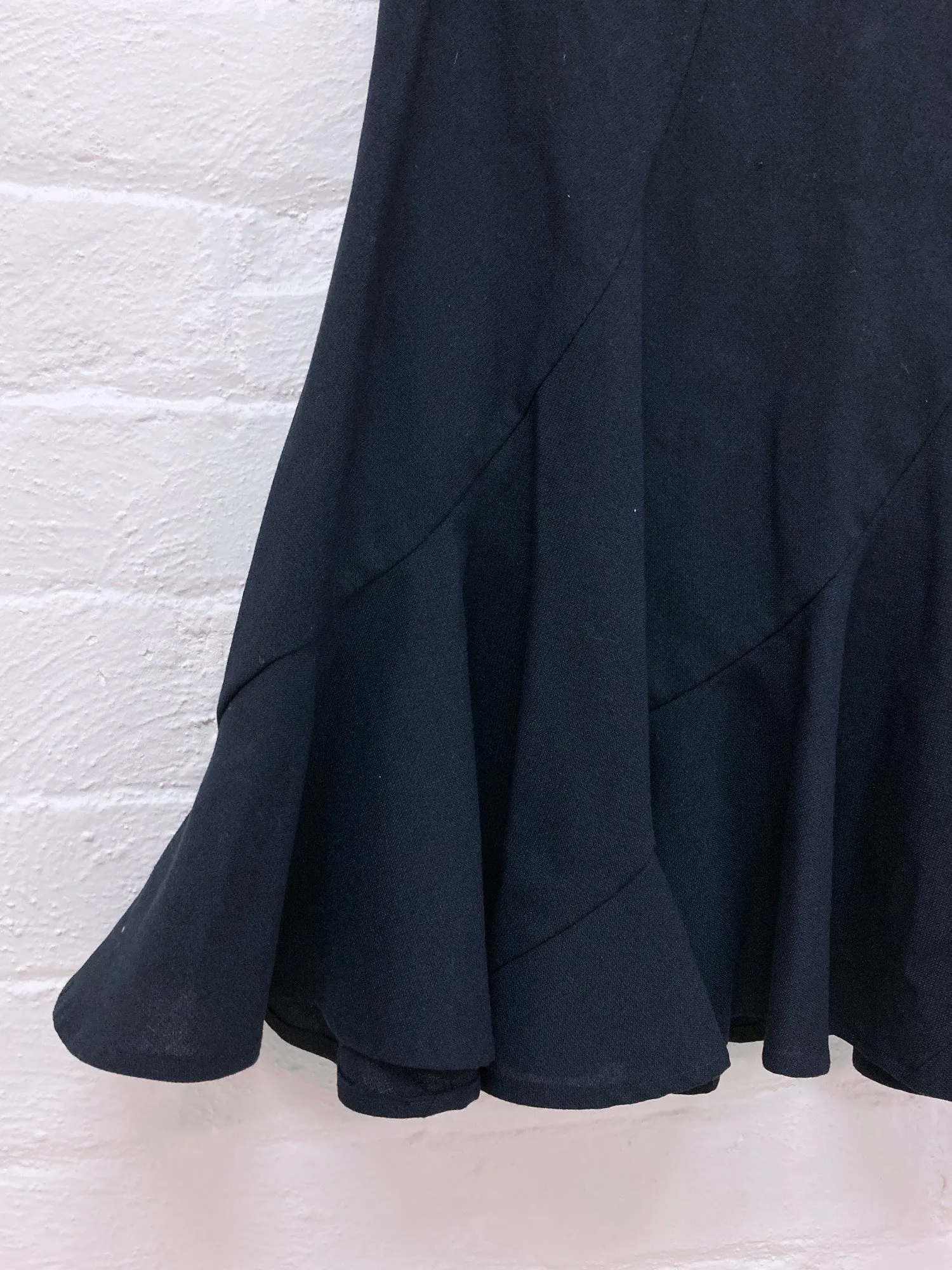 Junya Watanabe Comme des Garcons 2000 dark navy wool poly paneled skirt - M