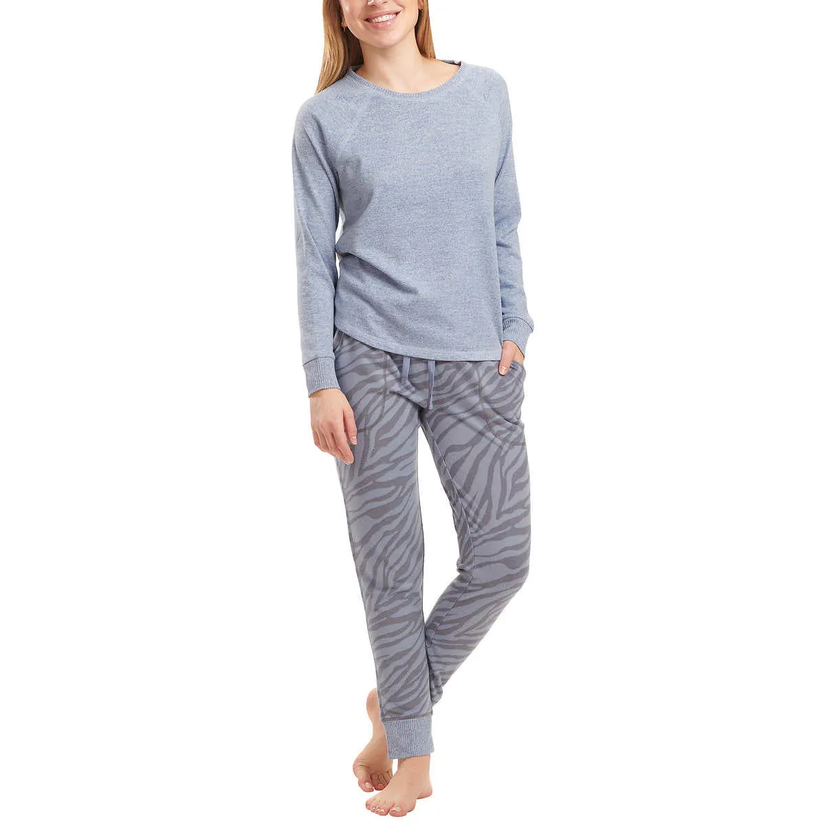 Karen Neuburger Women's 3-Piece Zebra Print Soft Pajama Lounge Set