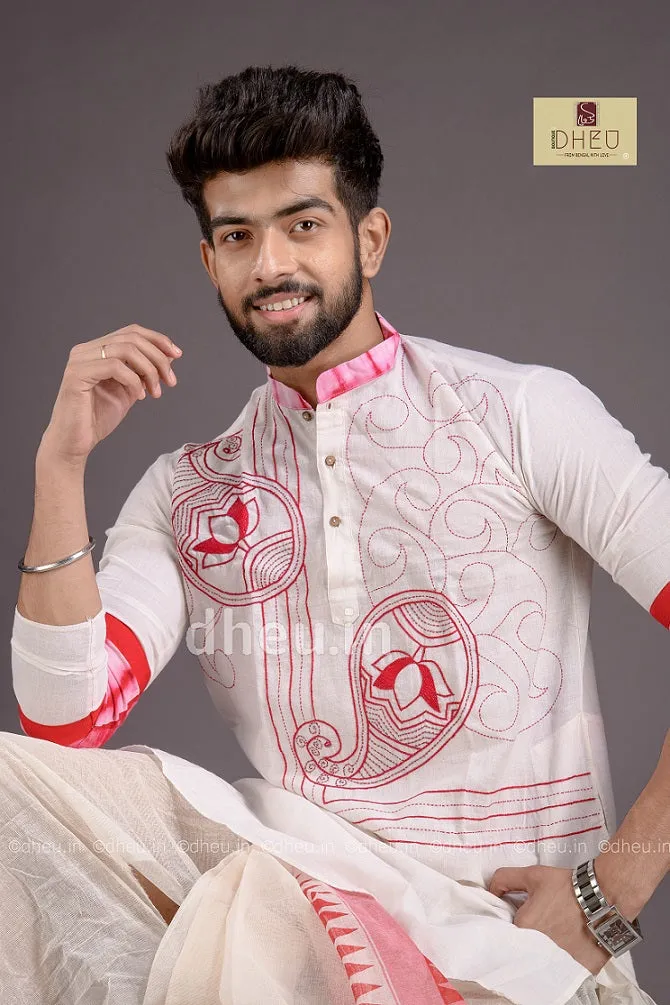 Kedar Raja-Designer Kurta Dhoti(Optional) Set