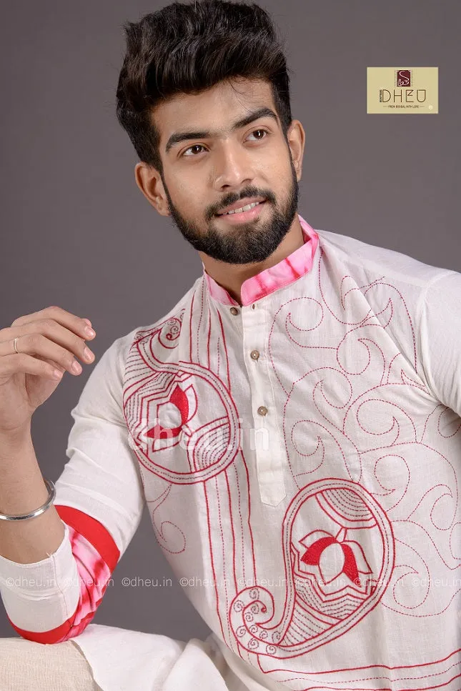 Kedar Raja-Designer Kurta Dhoti(Optional) Set