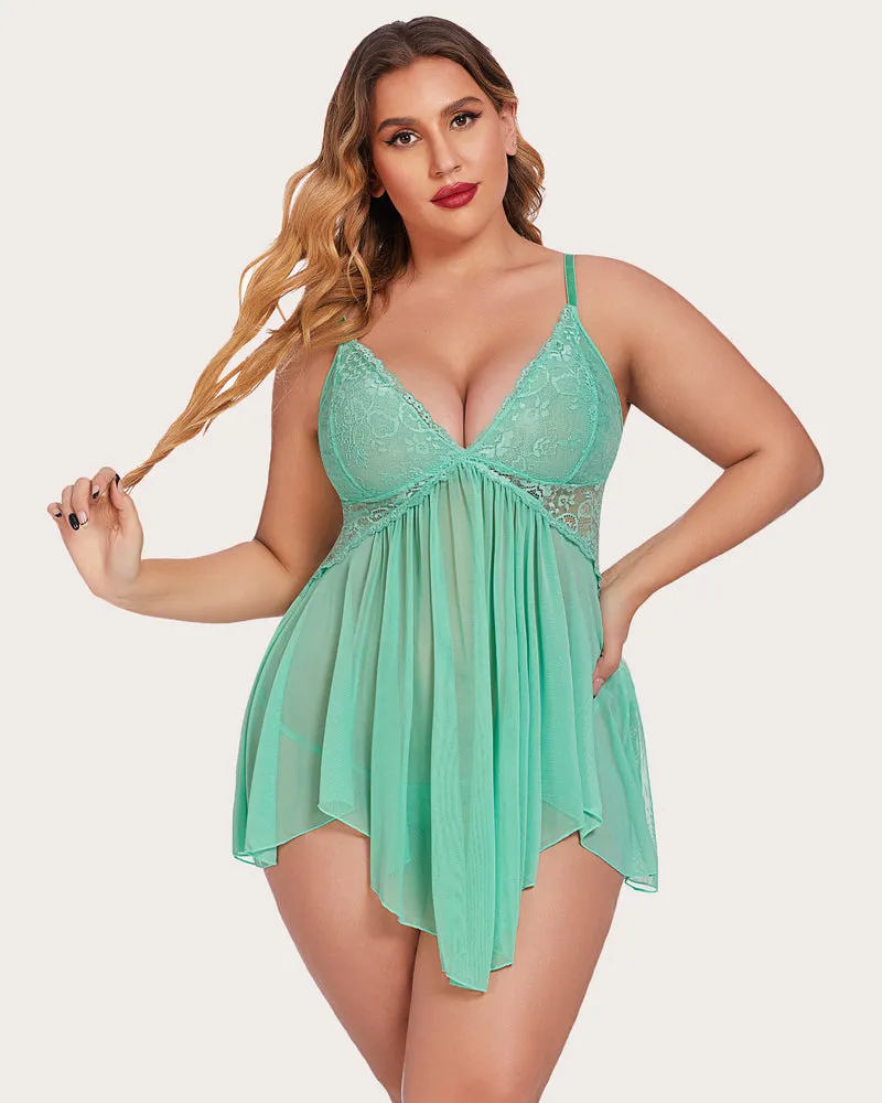 Lace Babydoll V Neck Sexy Strap Sleepwear